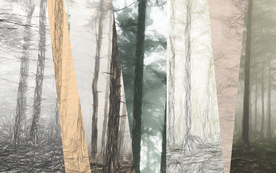 北欧壁纸北欧森林背景墙复古背景