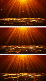 唯美金色粒子海洋颁奖背景