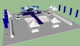 汽车上市发布会舞台搭建su模型