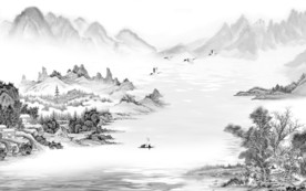 别墅高档意境山水 TIF分层