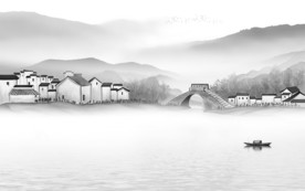 别墅 高清意境山水 TIF分层