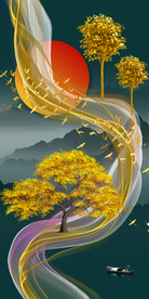 抽象玄关晶瓷画