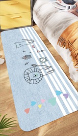 北欧小清新儿童房卧室床边地毯