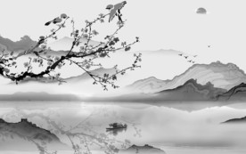 意境 高档灰色山水 TIF分层