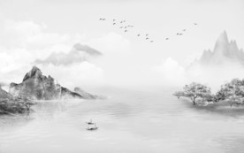 中式 灰色新款山水 TIF分层