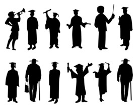 毕业季人物剪影