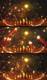 金色星光奔跑舞台背景