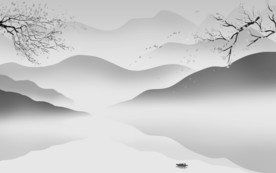 现代灰色别墅山水 TIF分层