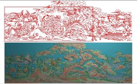 松鹤延年精雕图