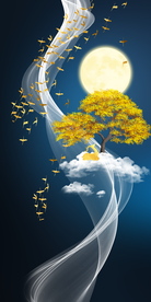 线条抽象玄关晶瓷画