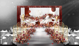 红白色婚礼效果图