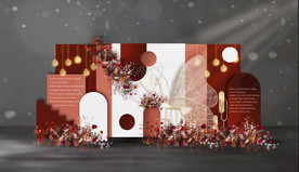 红白色婚礼迎宾区