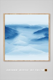 淡色禅意山水风景画