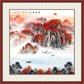 五岳独尊鸿运当头泰山装饰画