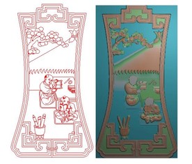 童子读书精雕图