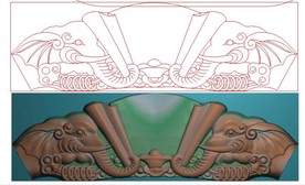 象头沙发精雕图