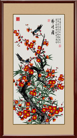 原创玄关手绘梅花竹子装饰画