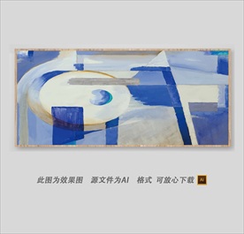 抽象色彩长方形装饰画