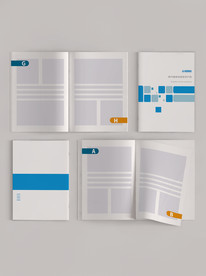 3d模型多个翻开画册书册子杂志