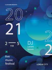 梦幻蓝色渐变海报