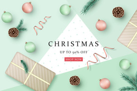 新年年终圣诞节节日促销海报