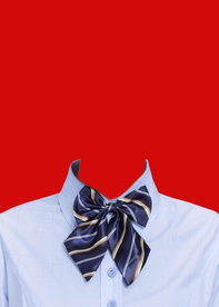 女士证件照蝴蝶结学生客服