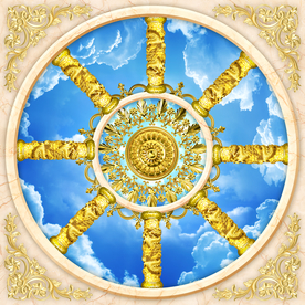 欧式金属花纹天空天顶壁画