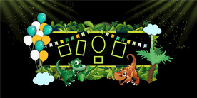 恐龙世界儿童生日美陈舞台效果图