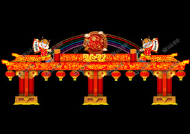 春节彩门元宵门楼