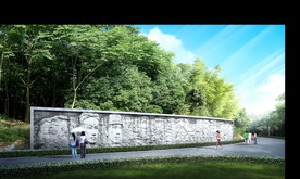 浮雕景墙设计效果图