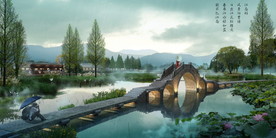 荷花池景观设计效果图