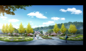 乡村绿化花海景观设计效果图