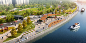 滨水河道景观设计效果图