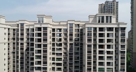 城市风光无人机航拍楼盘高清视频