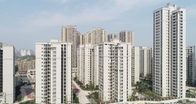 城市风光无人机航拍楼盘高清视频