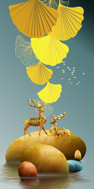 转运石玄关 银杏叶