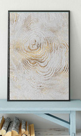 现代北欧金色抽象油画玄关装饰画