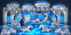 蓝色梦幻海洋婚礼布置效果图