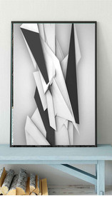 现代北欧风简约黑白几何装饰画