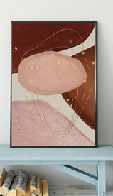 爱马仕北欧抽象几何油画玄关装饰