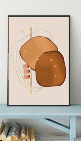 爱马仕北欧抽象几何油画玄关装饰