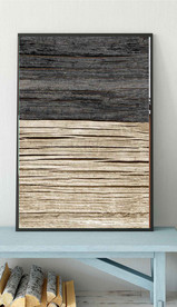 现代北欧侘寂风木纹玄关装饰画