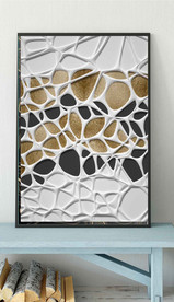 北欧金色抽象立体几何空间装饰画