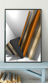 北欧爱马仕抽象几何空间装饰画