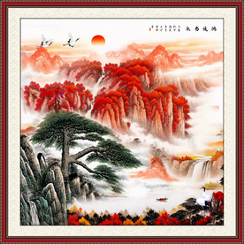 五岳独尊鸿运当头泰山装饰画