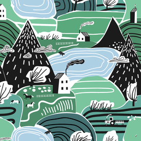 卡通 小山 线条