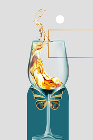 高脚杯金箔玄关