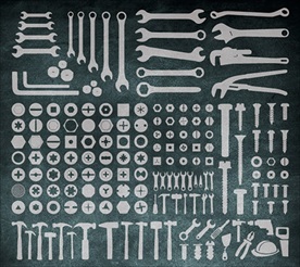 各种螺丝扳手矢量剪影合集