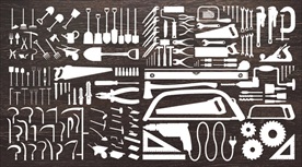 各种农具工具矢量剪影合集