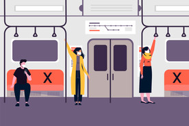 公共交通卫生戴口罩防传染